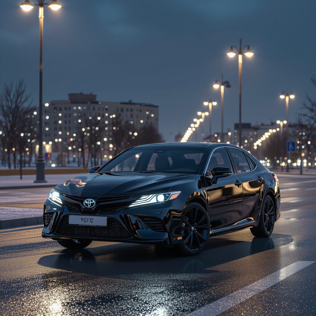 Black Toyota Camry 70 on New Prospekt Putina in Grozny