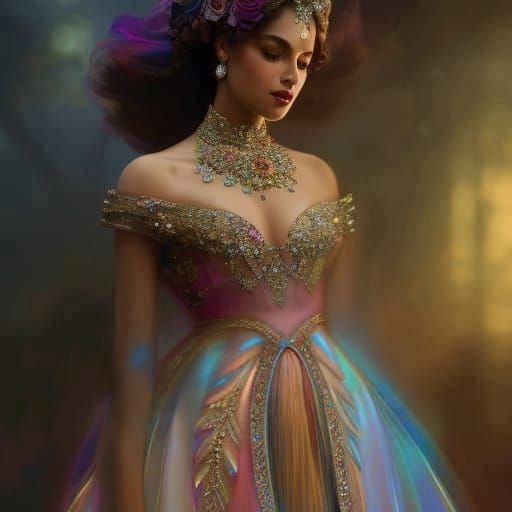 Iridescent ballgown