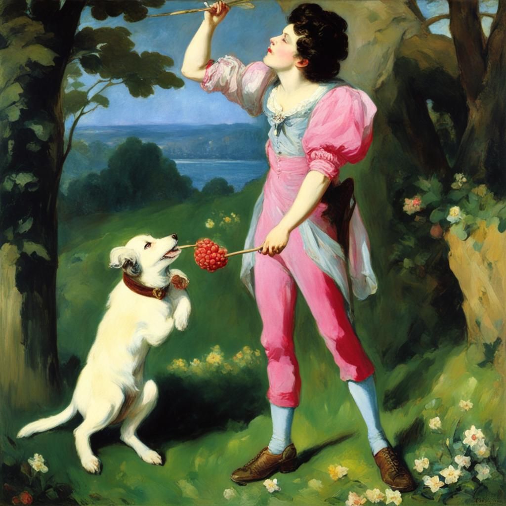 Vampire Warrior in Sunlight, Symbolist and Romantic Styles