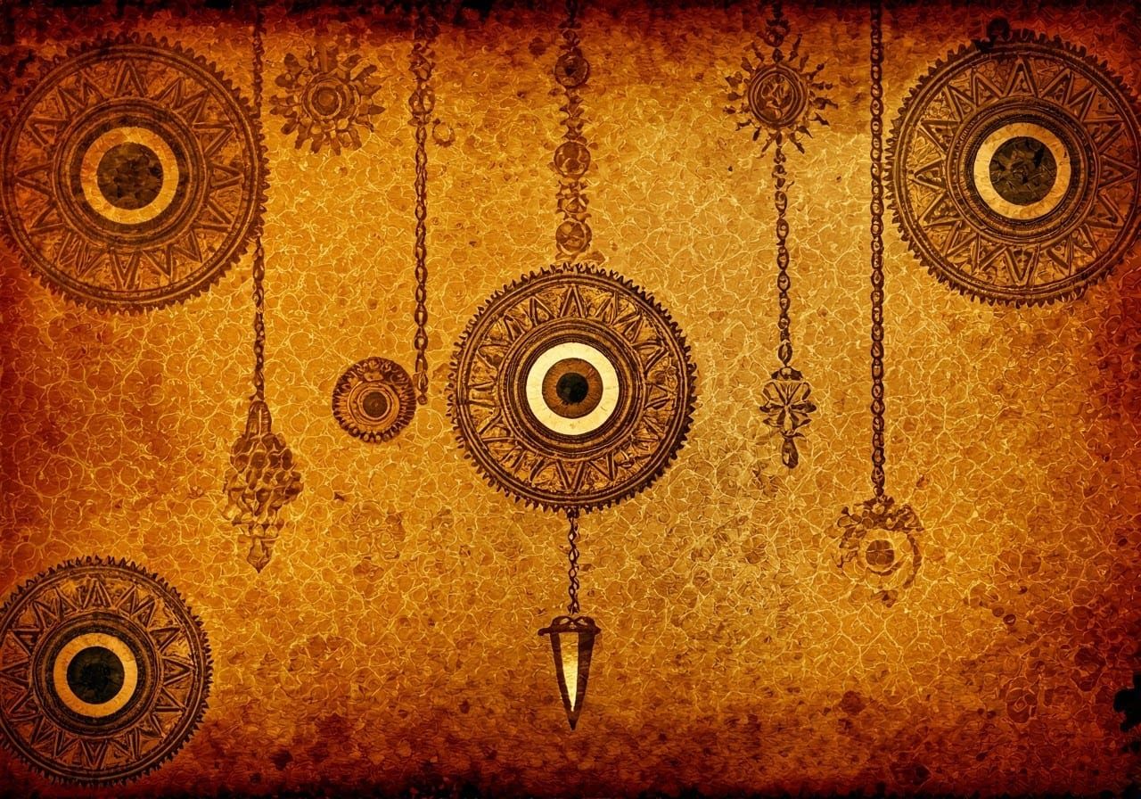 Vintage Collage of Mexican Superstition Symbols