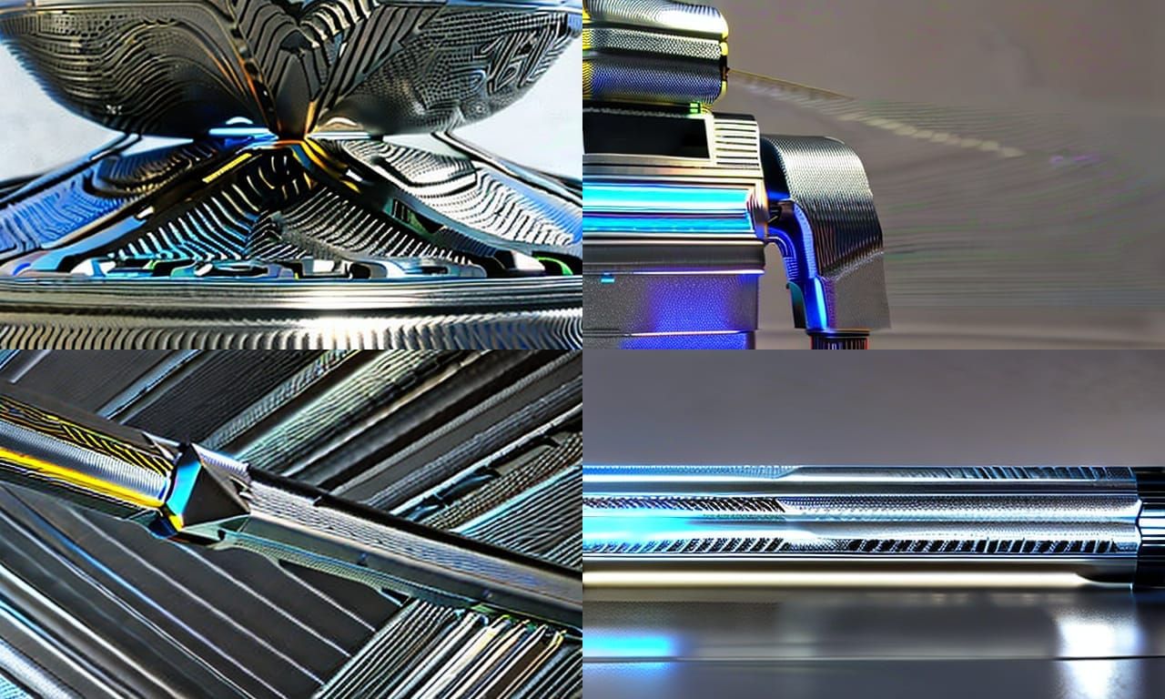 Damascus Steel Robot with Silver Inlay