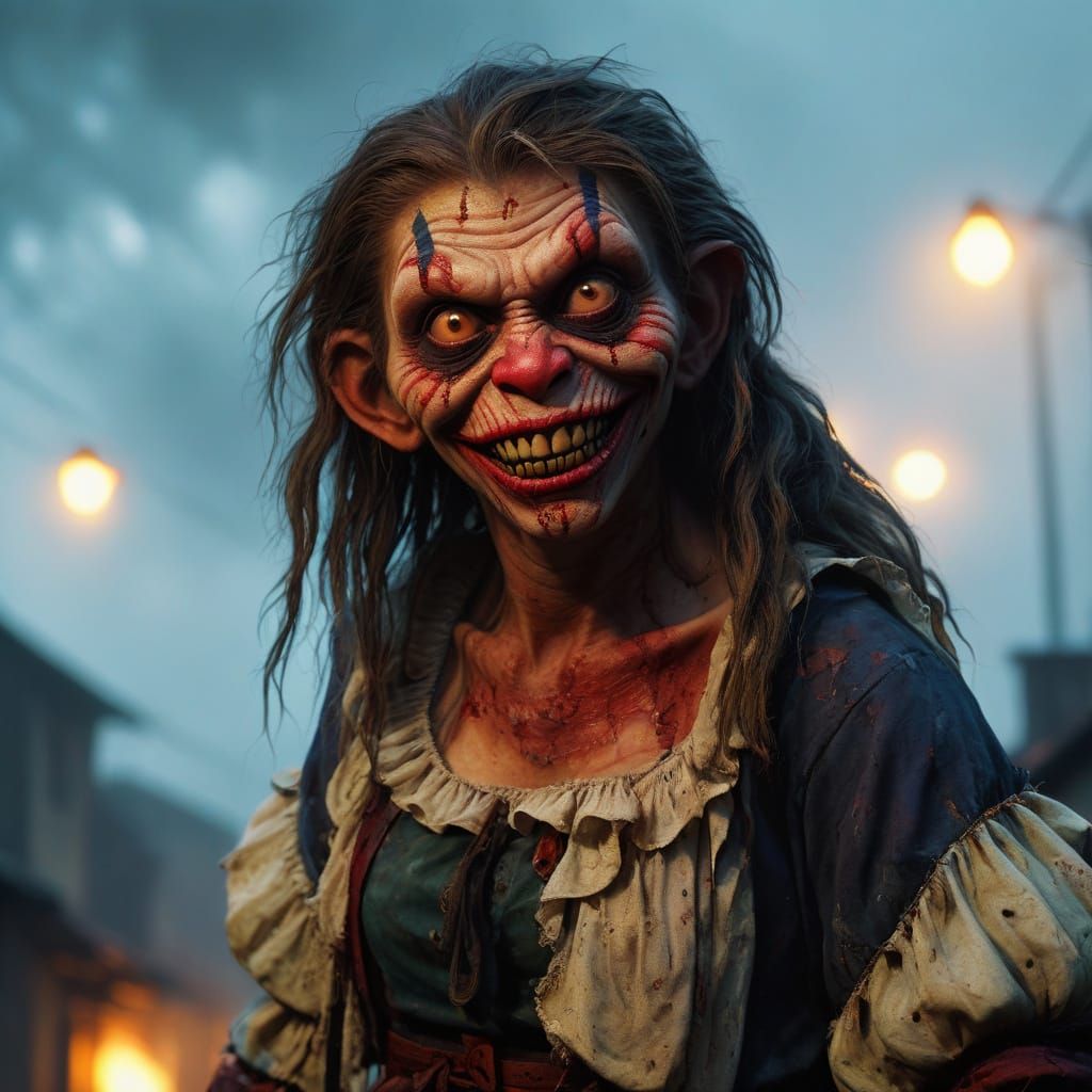 Hyper-Realistic Zombie Monkey Monster Clown