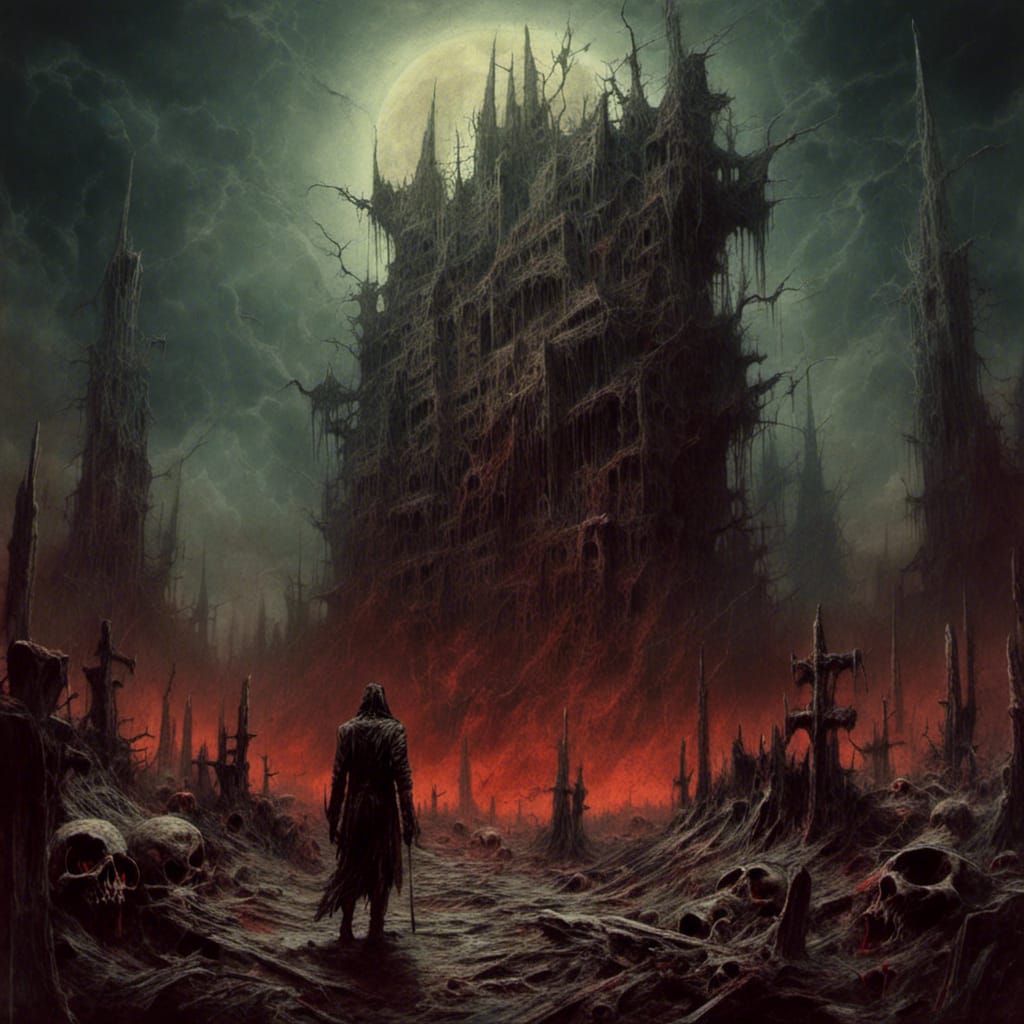 <lora:Macabre:1.0> Hells Destroyer.
Art style by Eduardo Risso/ Gerald Brom ; poster art,surrealism, volumetric lightin...