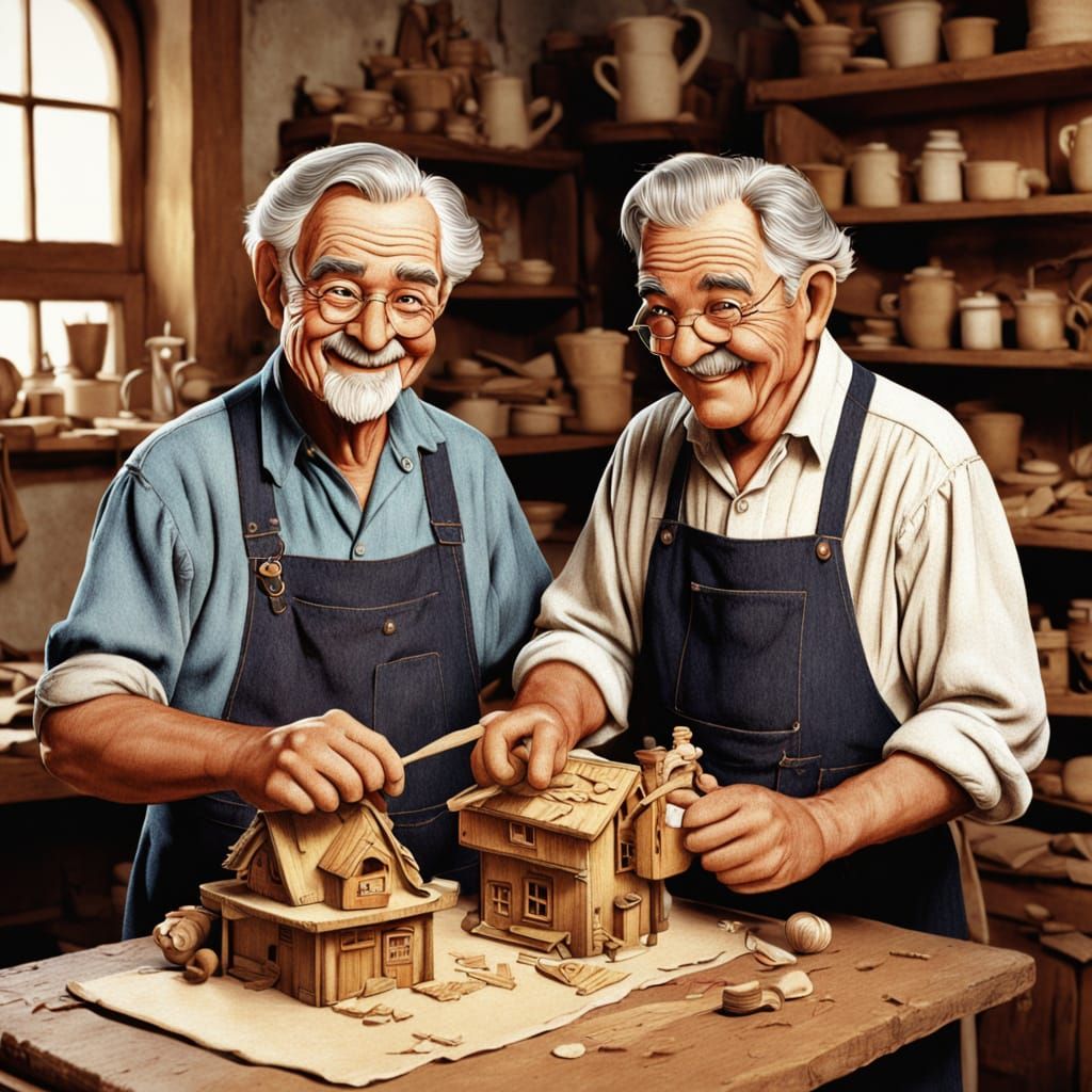 Geppetto Caricature: A Whimsical Woodcarver Portrait