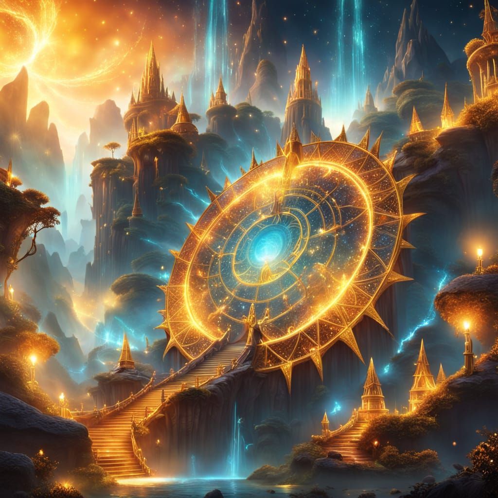 Ethereal Glowing Arena in Magical Realm