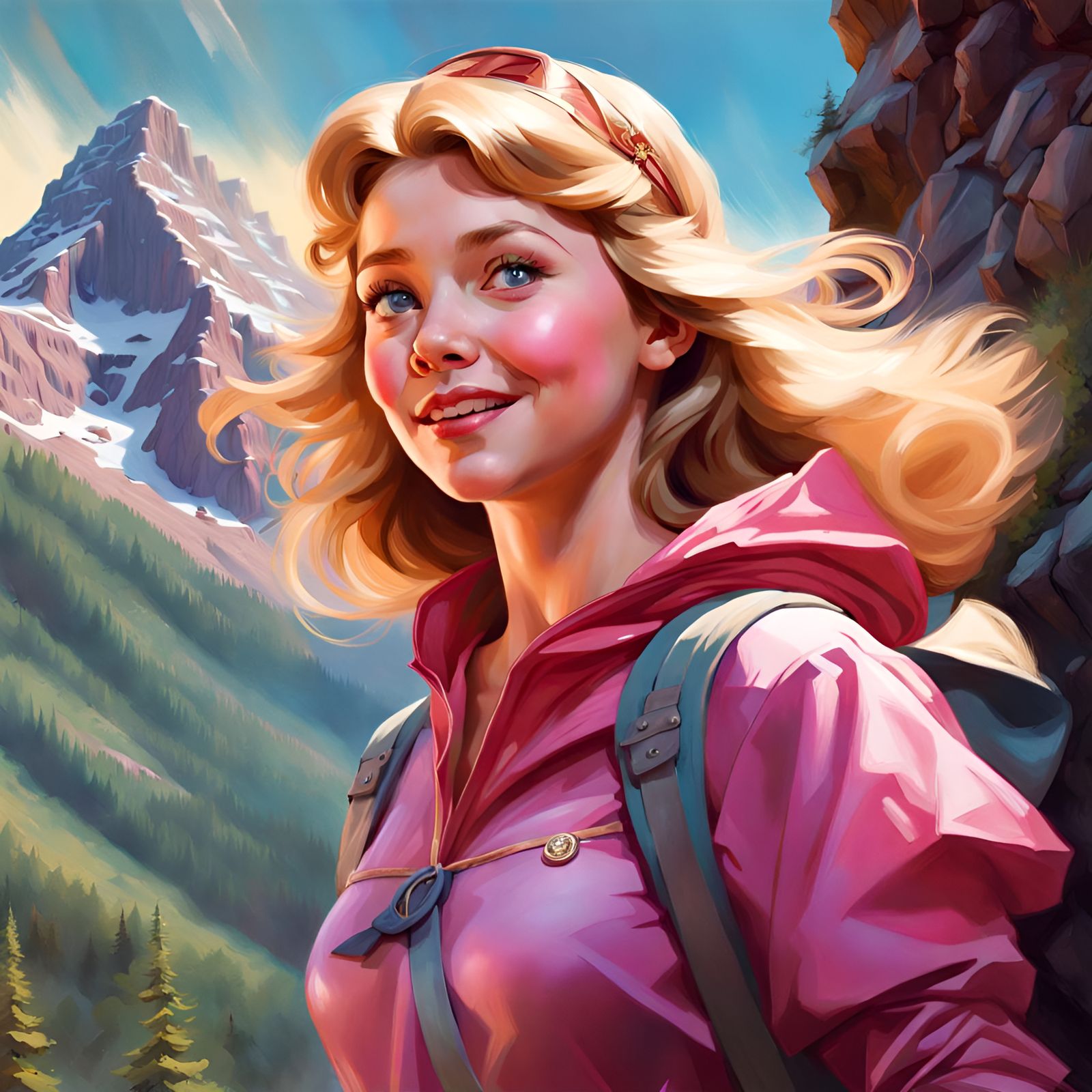 Princess Aurora as Dora the Explorer, Detailed Portrait