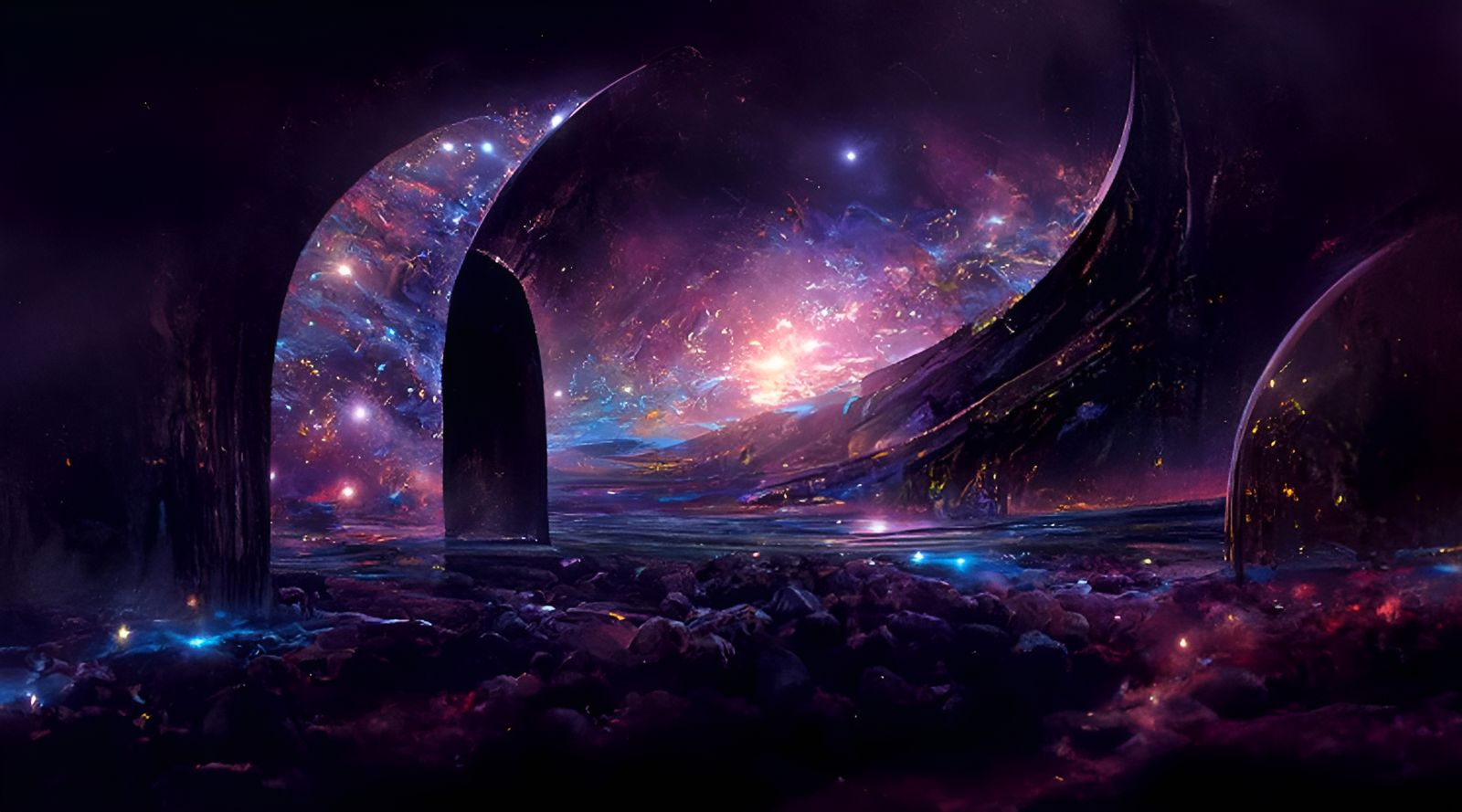 Galactic Stargate into a Science Fiction Spacescape