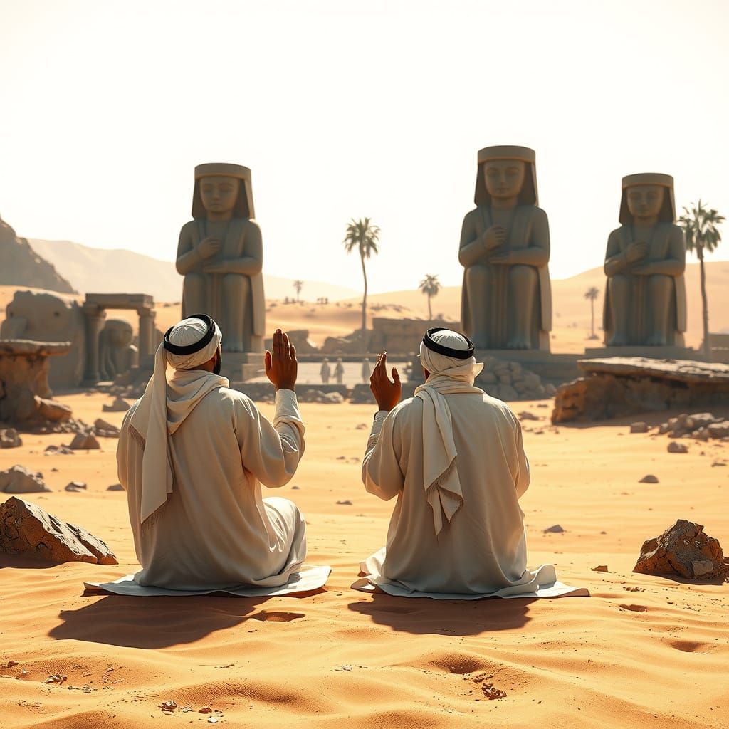 Mysterious Desert Idols Worshiped by Ancient Arab Men in Tra...