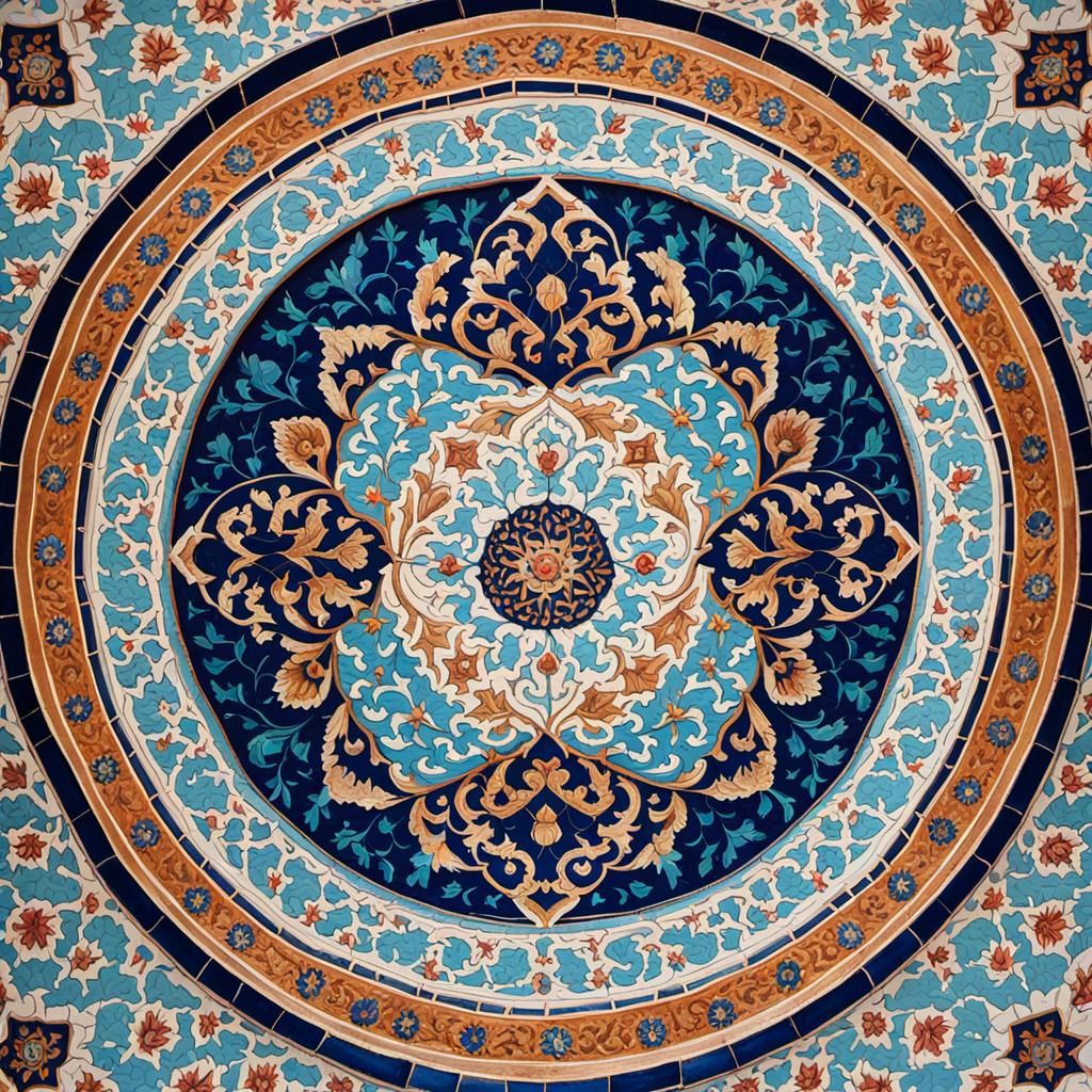 Symmetrical Ottoman Tile Art in Professional Photography Sty...