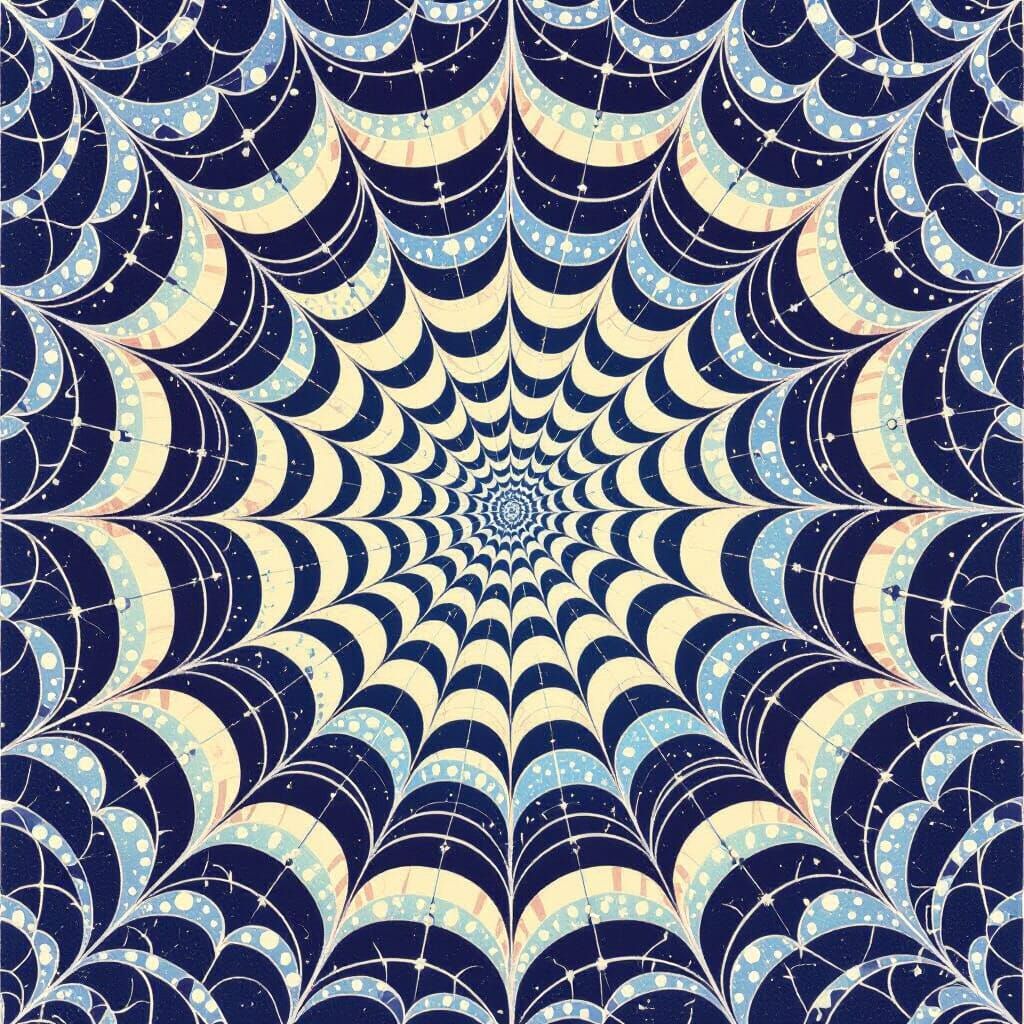Mesmerizing Cobweb Illusion with Swirling Threads