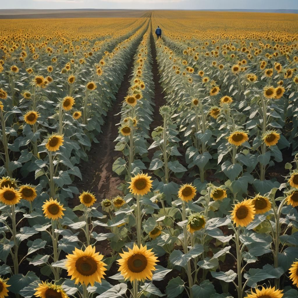 Sunflower Field Landscape in Cinematic Style