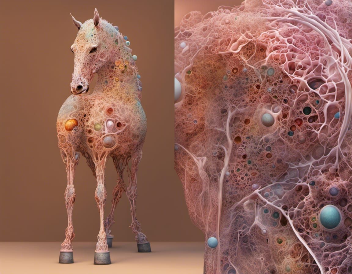 Detailed Horse Skin in Abstract Microcosmos Style