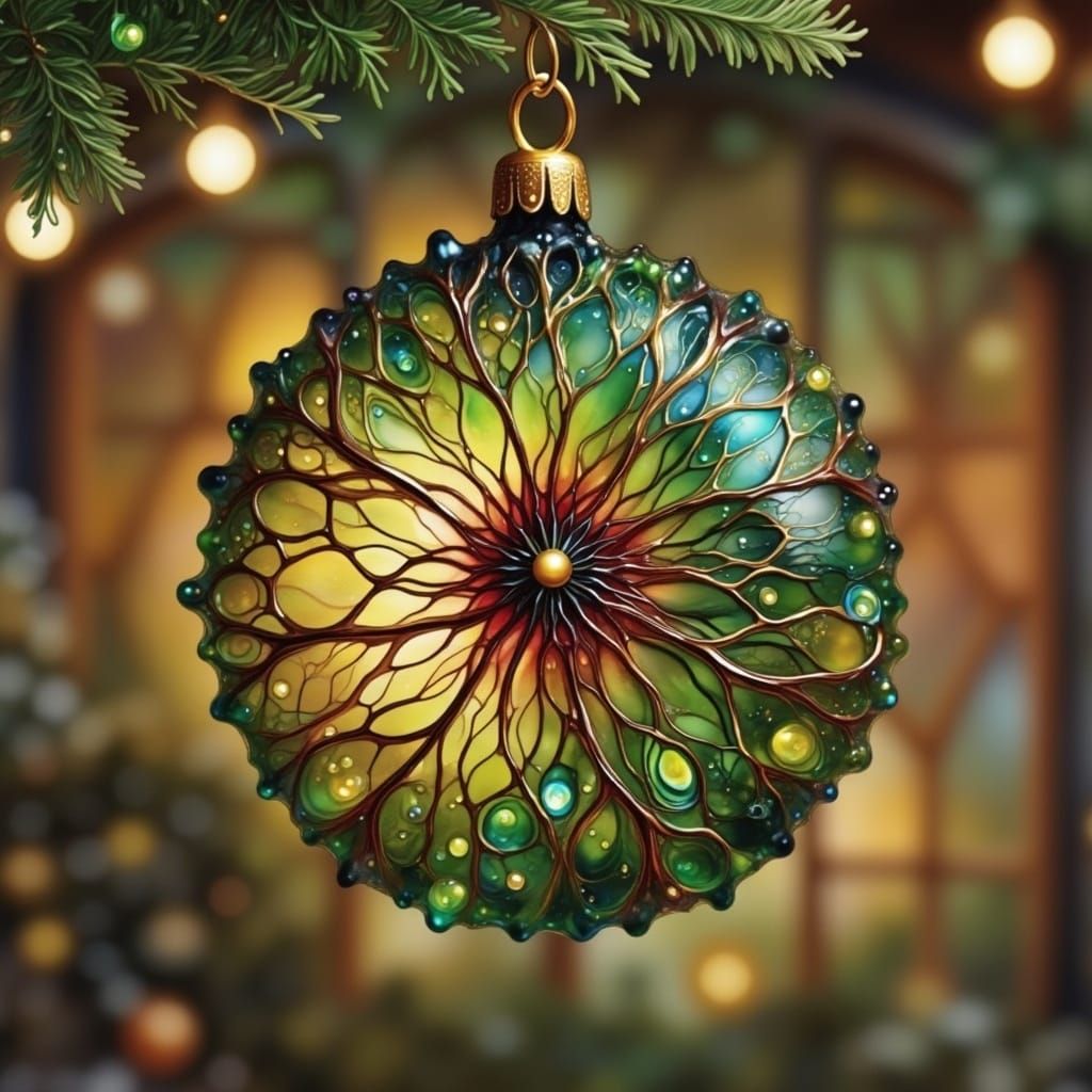 Ethereal Glass Ornament on a Blownglass Forest Christmas Tre...
