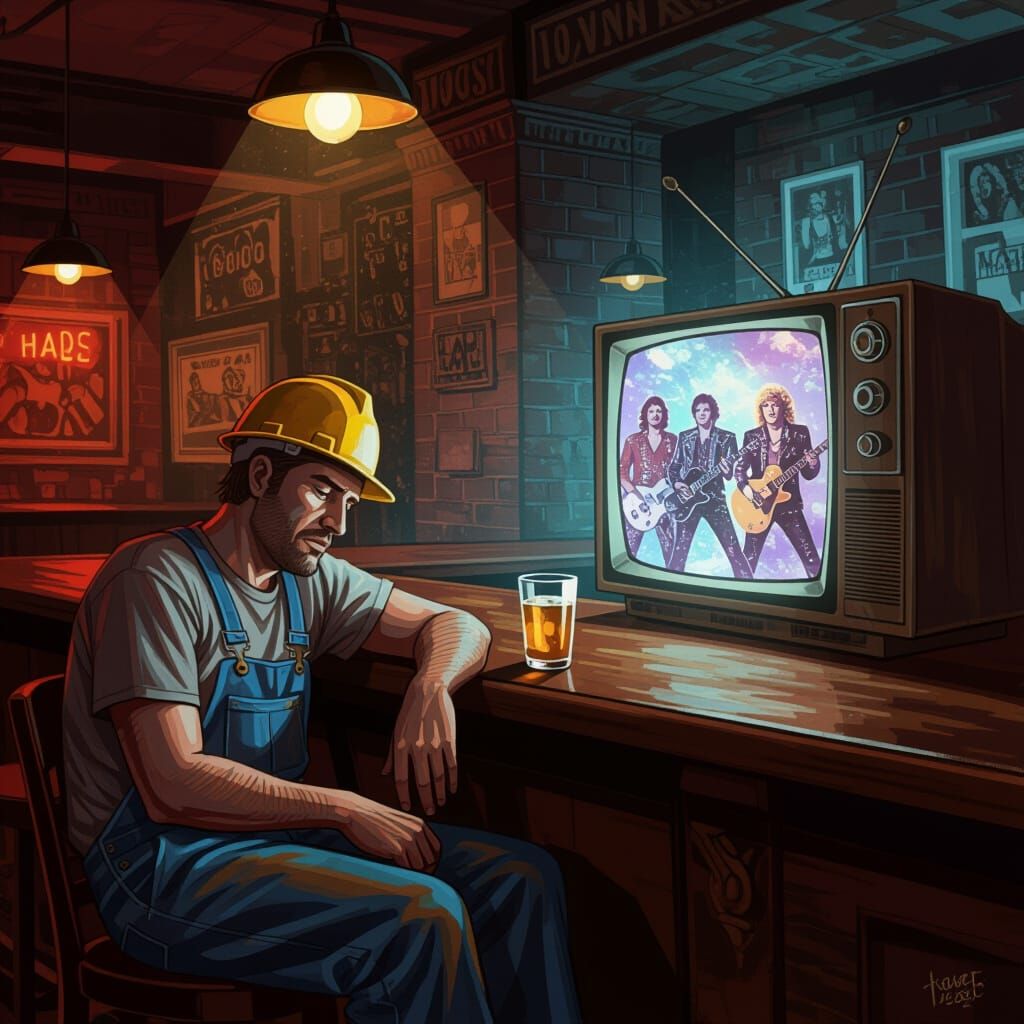 Baroque Impressionist Bar Scene: Labor vs. Leisure