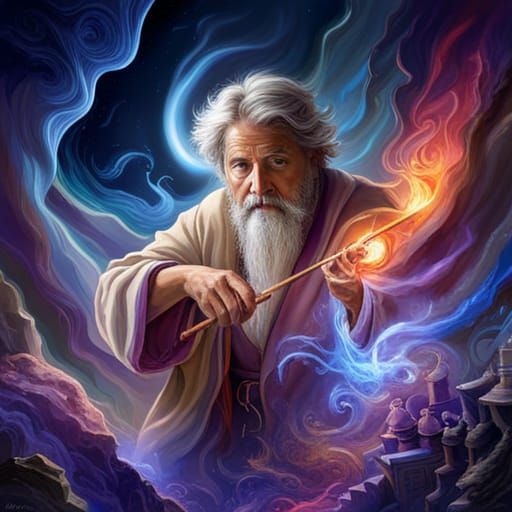 Mystical Sorcerer in Dark Fantasy Art Style