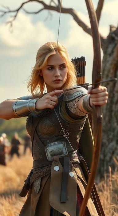 Ranger on Battlefield with Bow and Arrow