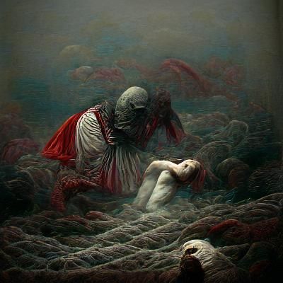 Disturbing Horror Image in the Style of Gustave Doré