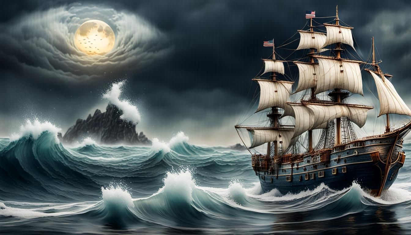 Miniature Ship in a Bottle Conceptual Art