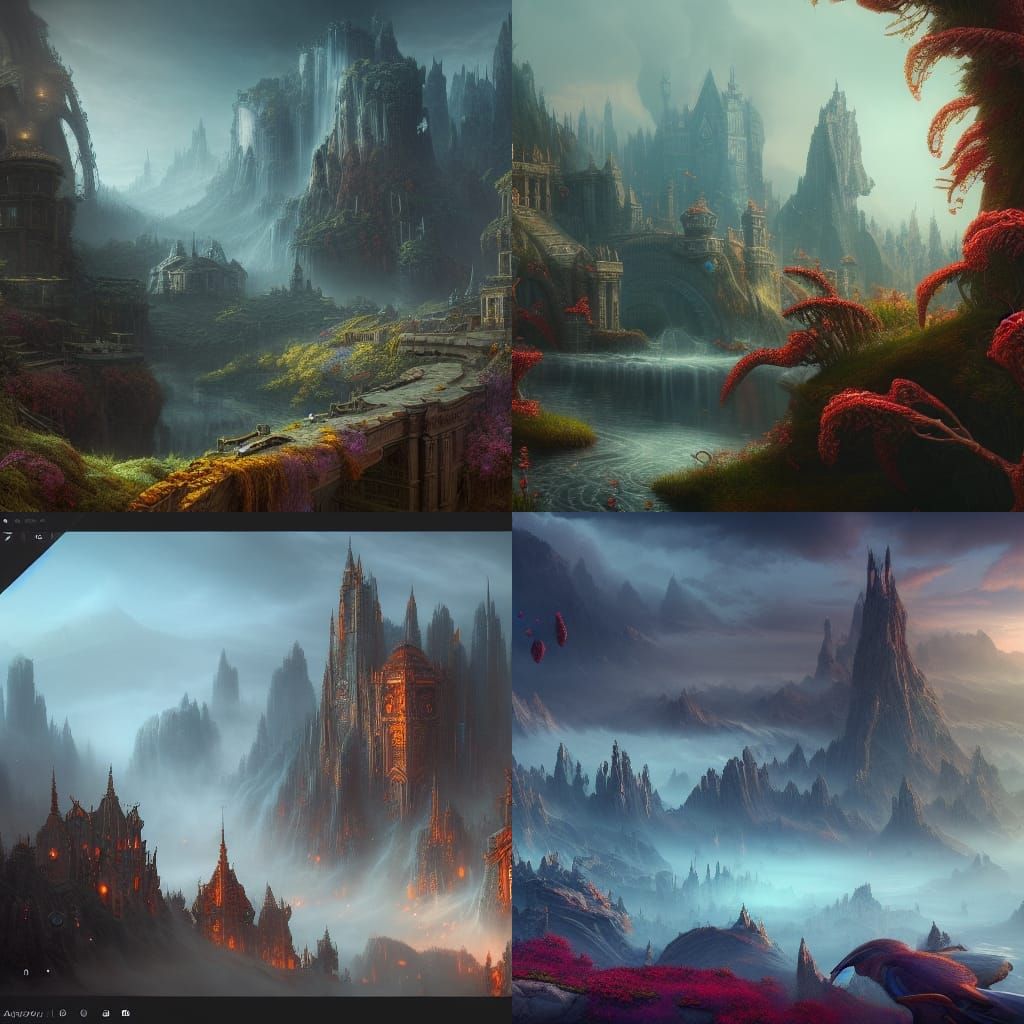 Fantastical Landscape with Intricate Details