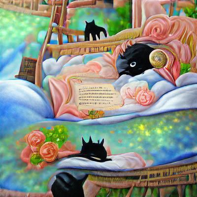 Elegant Black Cat with Emerald Eyes