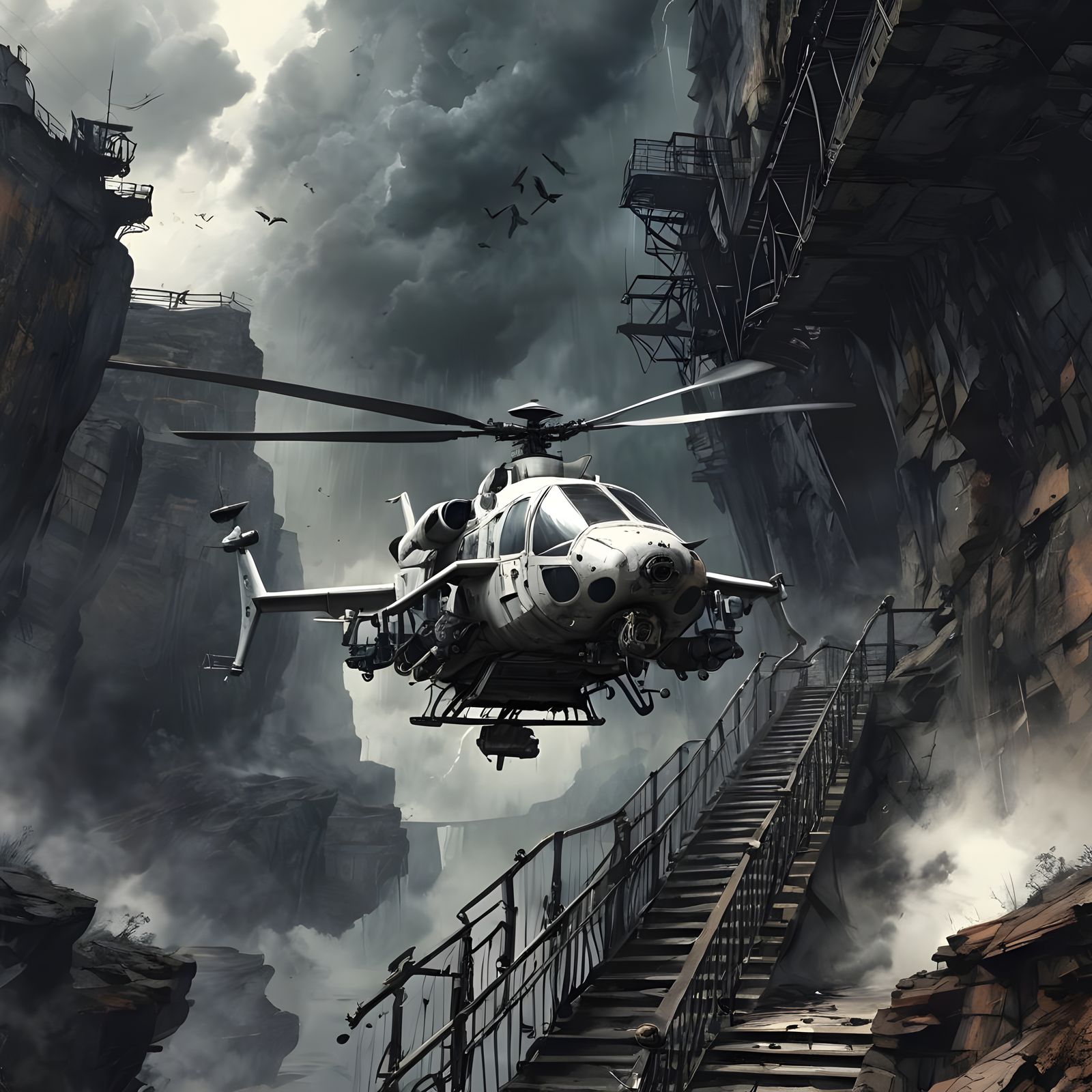 flying object in the gorge, be careful, watch it!