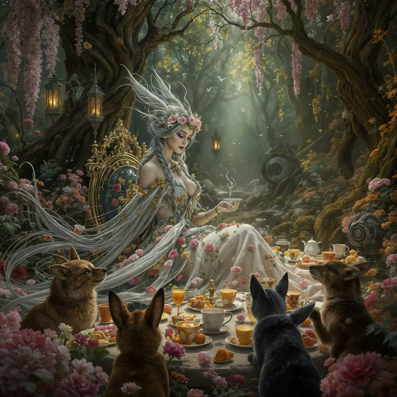 Fae Queen's Garden Tea Party: Matte Painting