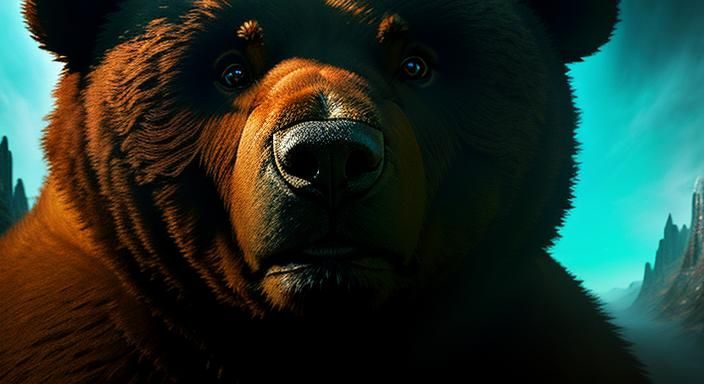 Surreal Teddy Bear Welcomes You to Magical Landscape