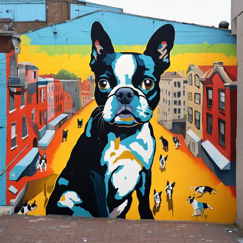 Boston Terrier Street Art