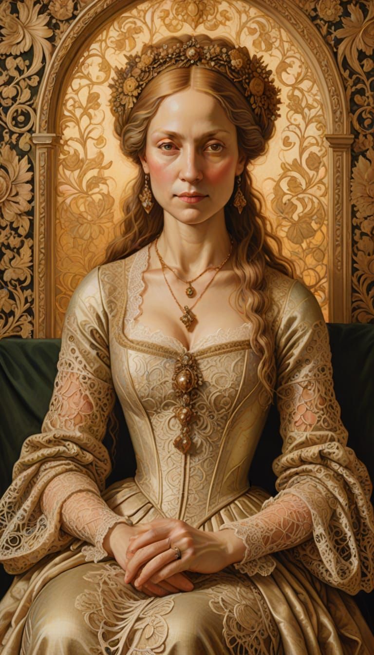 Renaissance Woman Portrait in Oil Painting Style