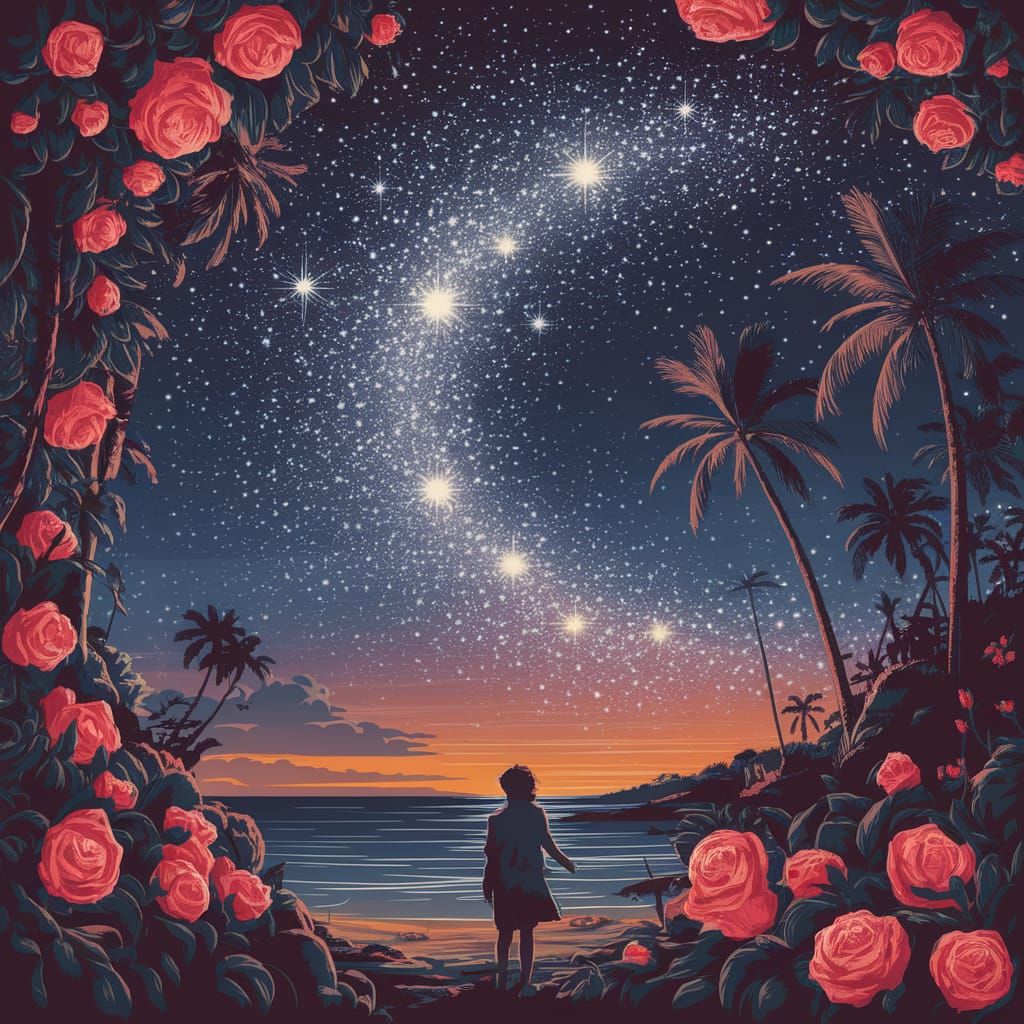 Silver Starry Night: A Vintage Dreamscape