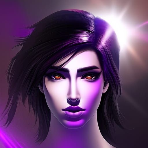 Glowing Face in Darkness: Hyperrealistic Portrait