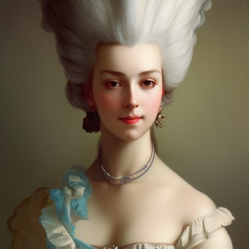 Marie Antoinette Portrait in Art Nouveau Style