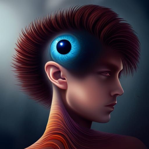 Giant Eyeball Erupting: Abstract Vector Fractal Art