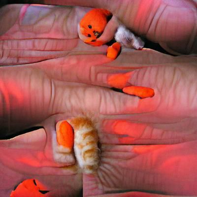 Halloween Horror: Kitten with Orange Fingers