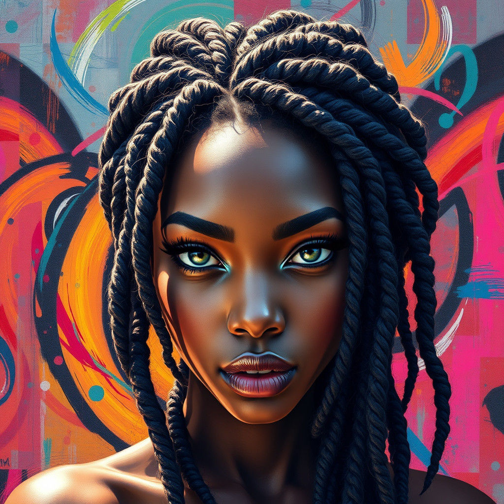 Vibrant Princess with Graffiti Art Background