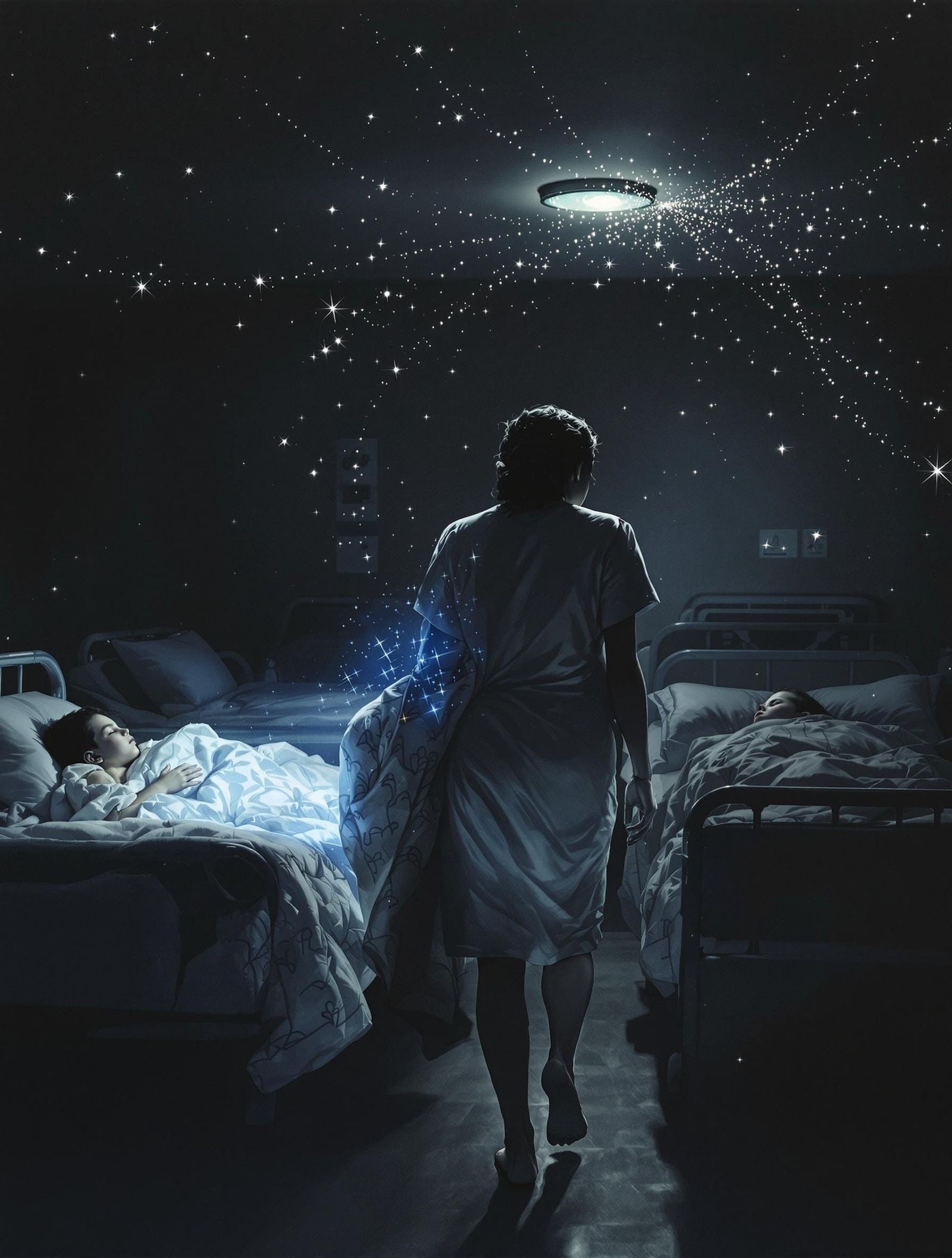 Filipina Nurse's Quiet Care: Silverpoint Constellations of K...