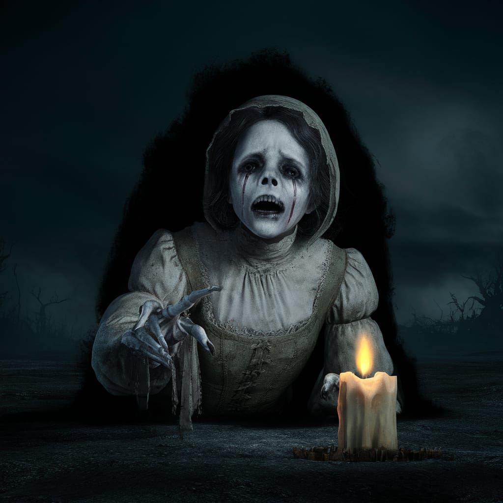 Eerie Figure Emerging from Darkness