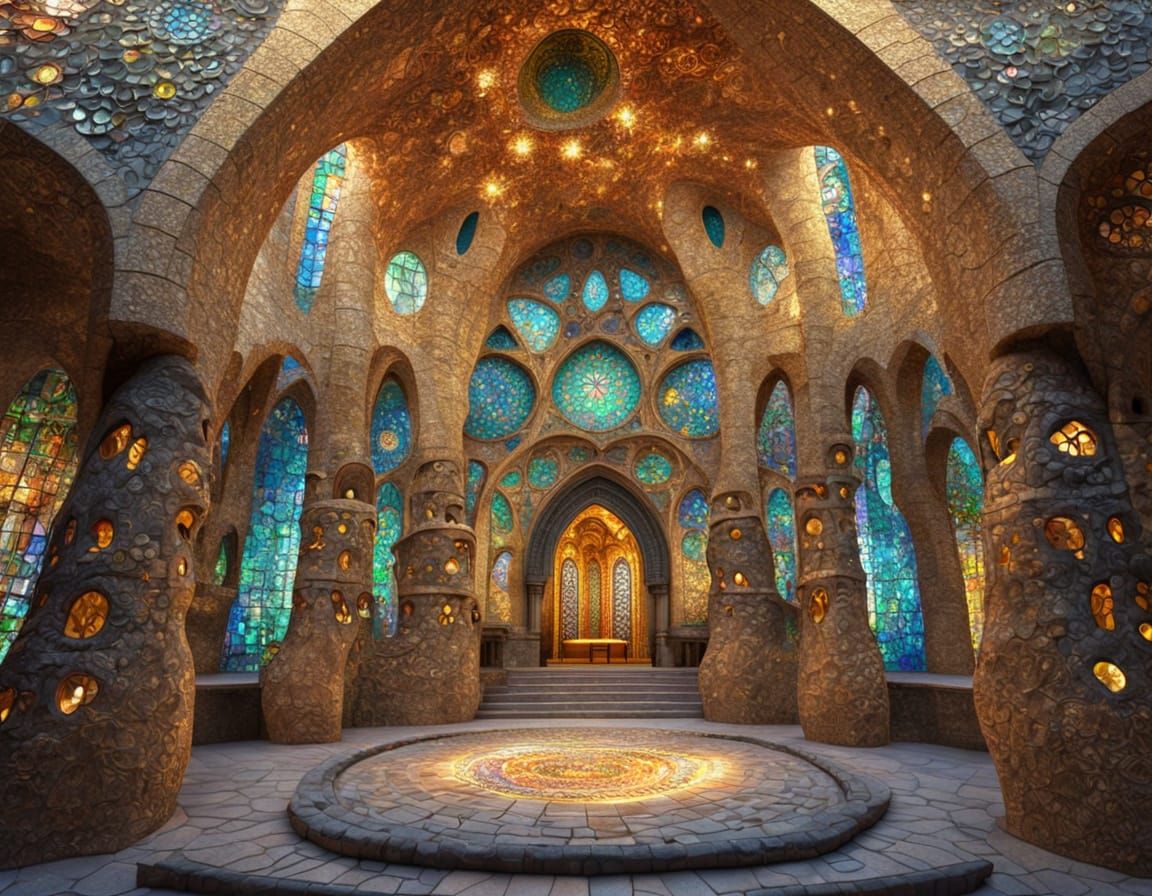 Altar in Gaudi Style Cathedral