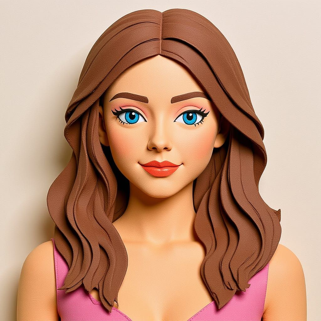 Colorful Paper Portrait of a Stunning Young Woman