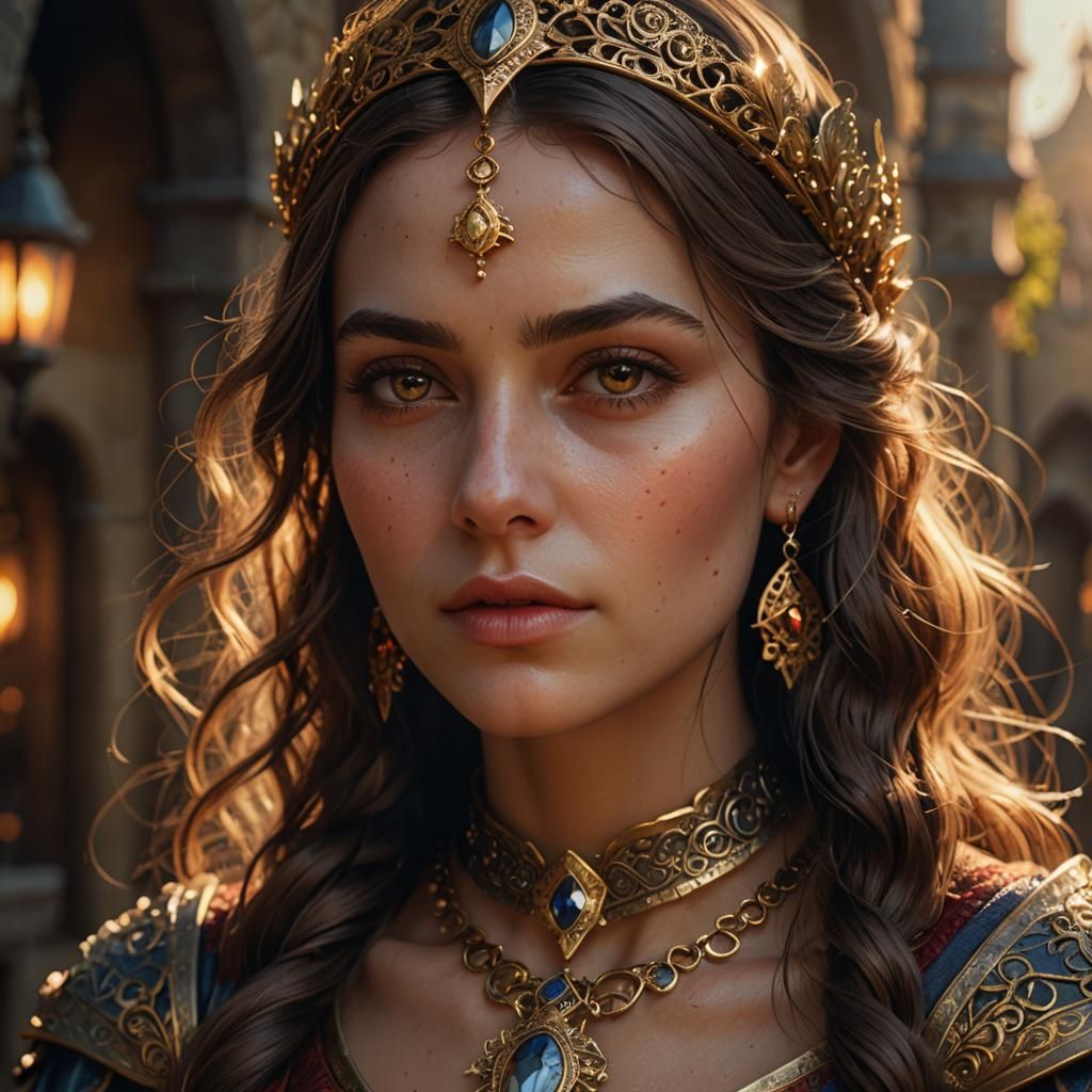 Stunning Woman Portrait in Hyper-Realistic Fantasy Style