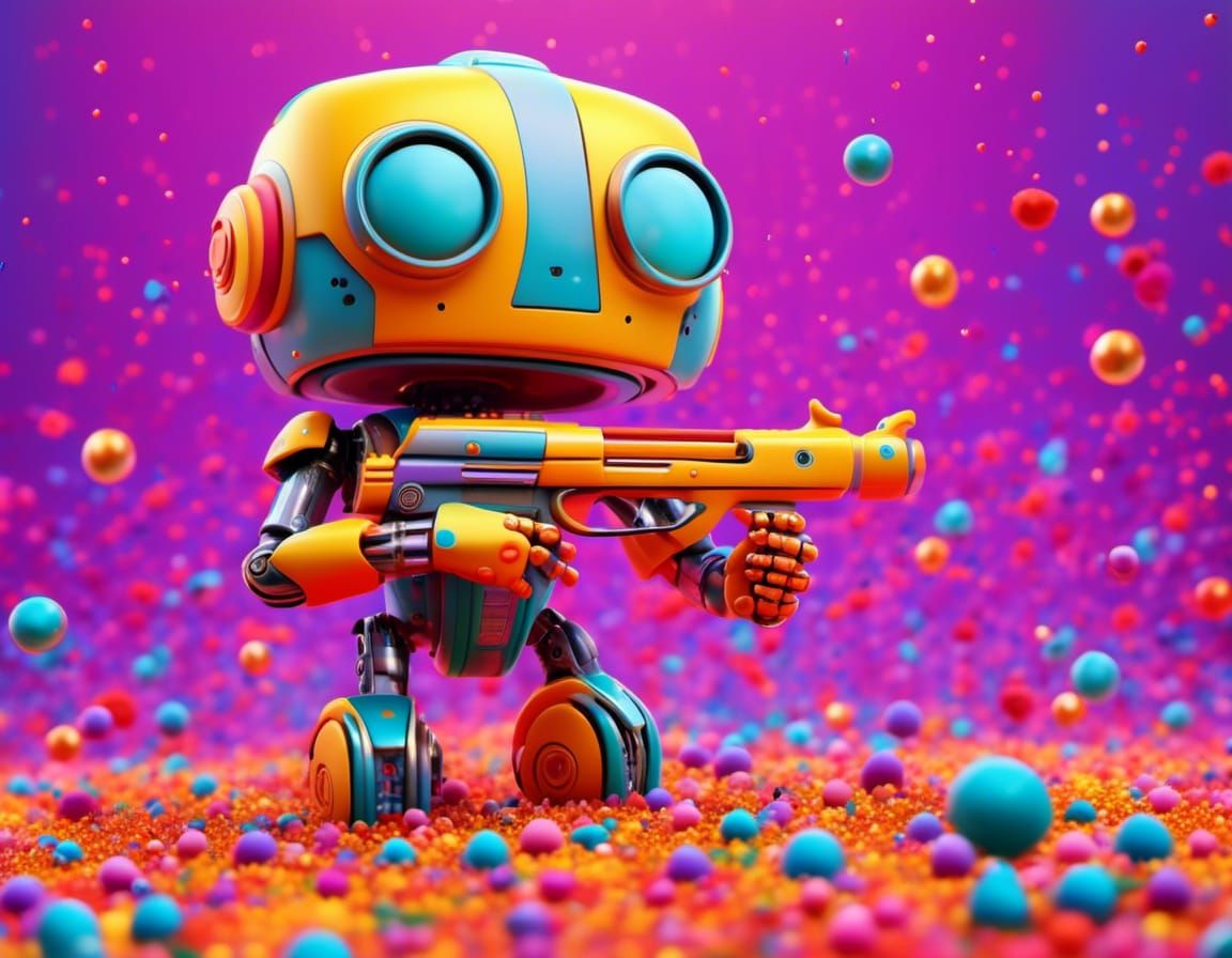 Cute Gemstone Robot Toy in Pixar 3D Style