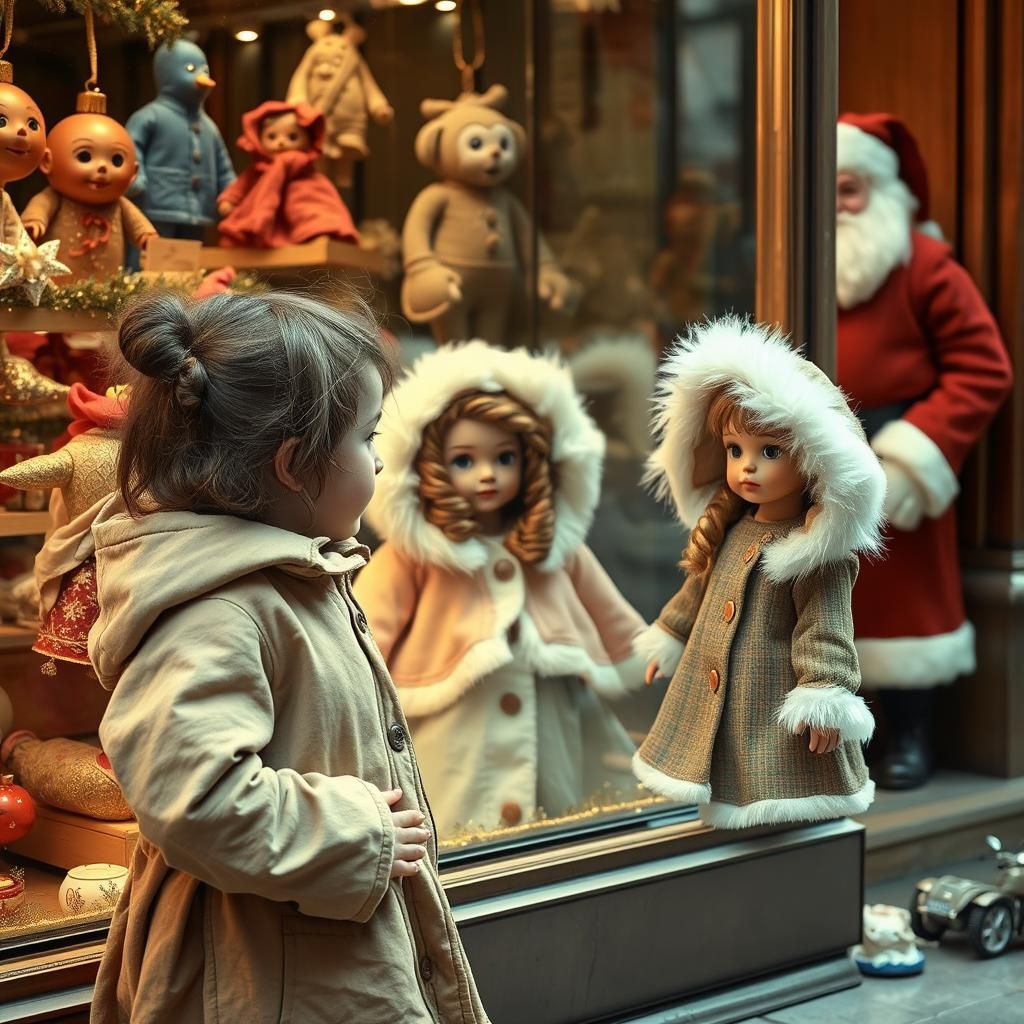 Christmas Wonder in a Shop Window Scene