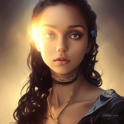 Girl in Latex Suit: Hyperdetailed Digital Portrait