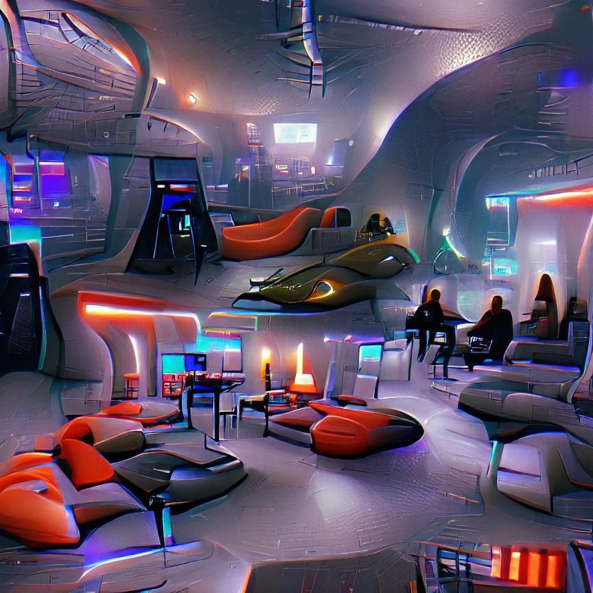 Sleek Sci-Fi Lounge Interior Design
