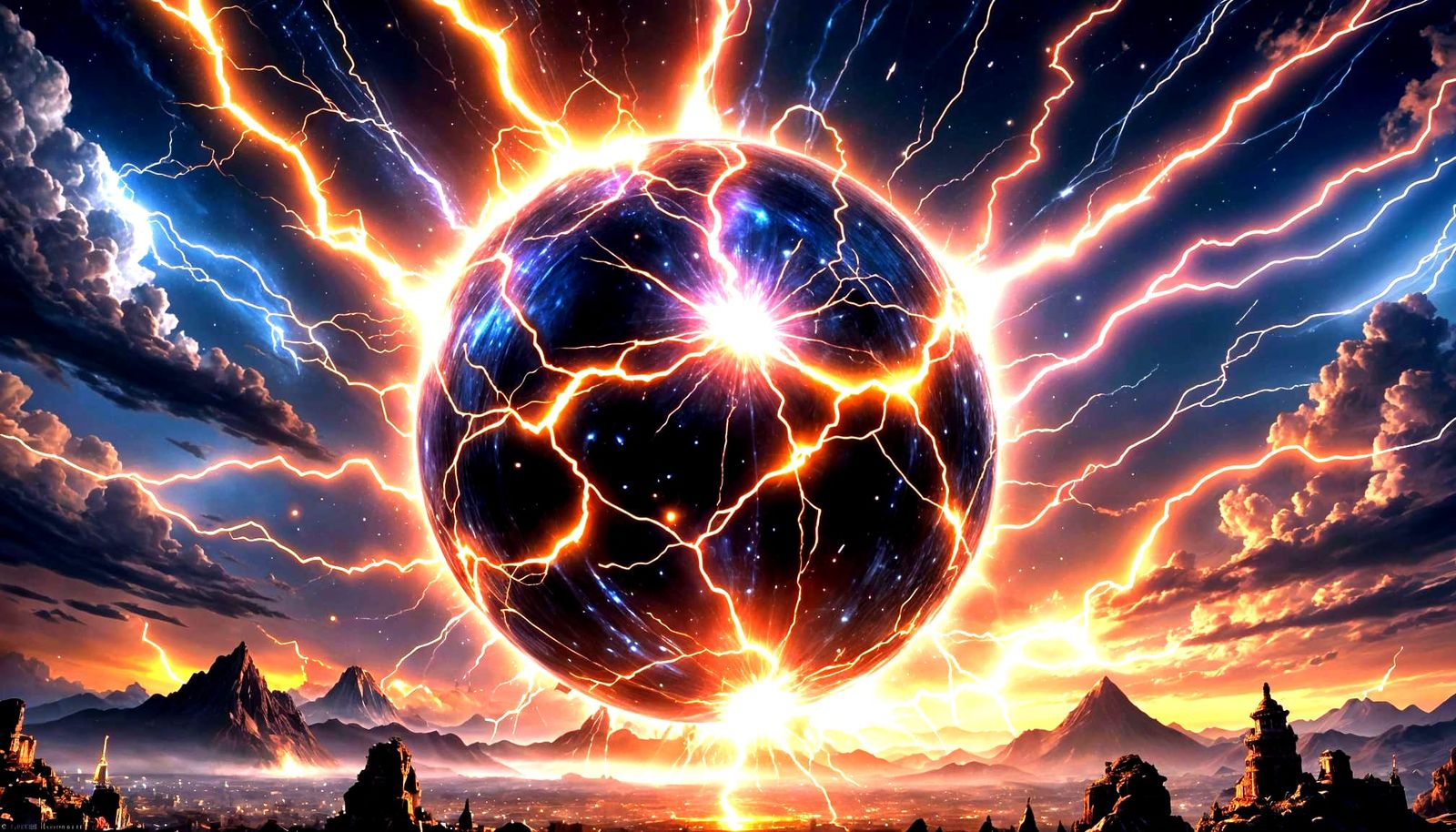Powerful Starlight Energy Ball in Anime Style