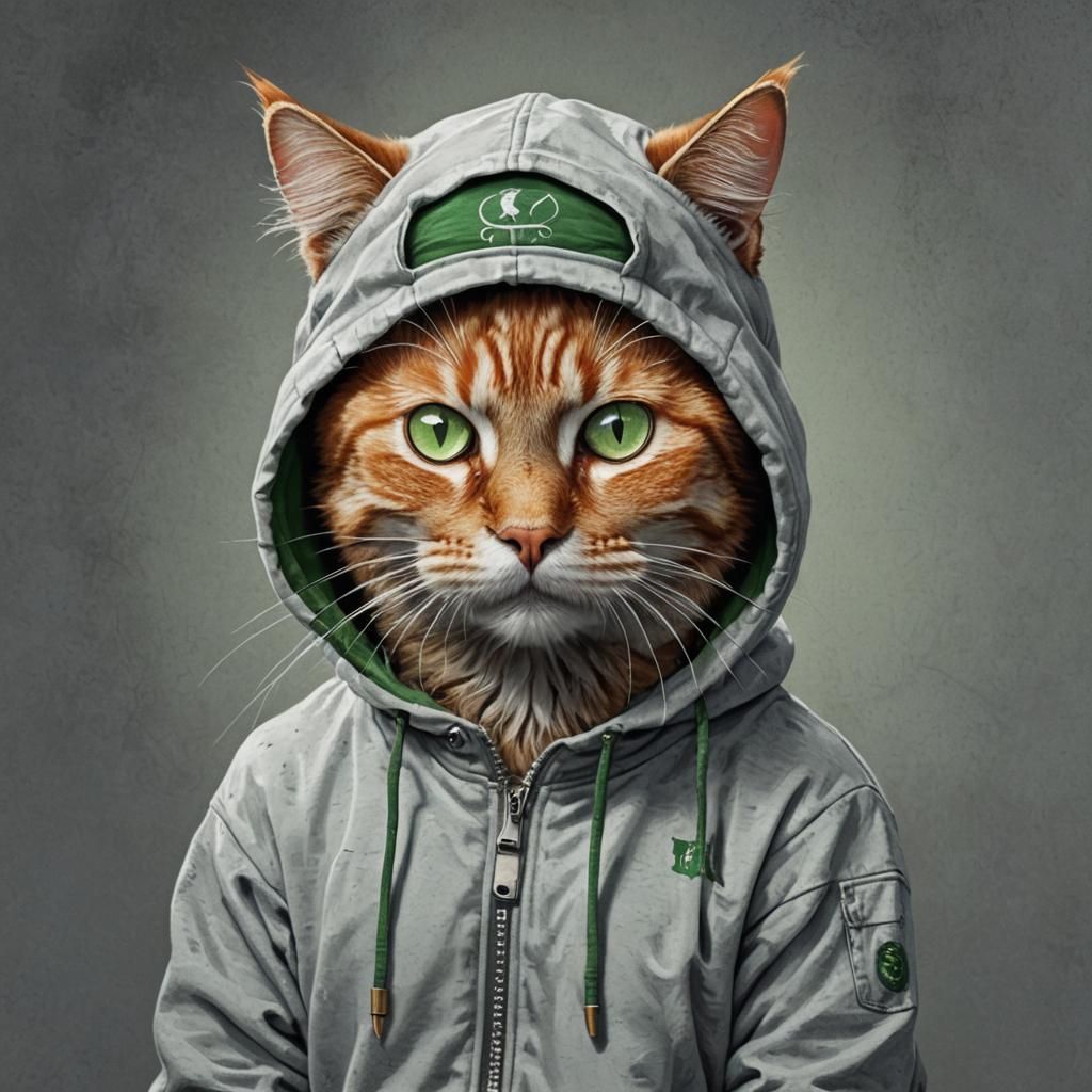 Ginger Cat in Tracksuit, Horror Aesthetic