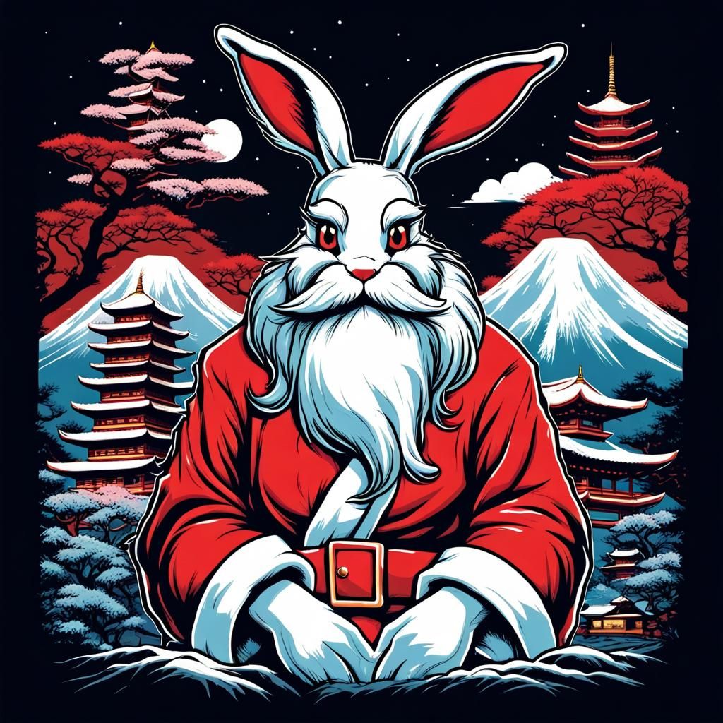 Santa Rabbit in Japan Manga Comic Art