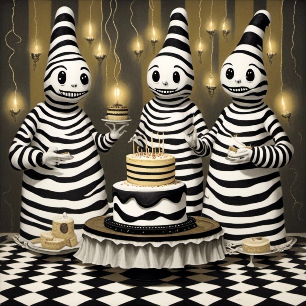 Cute Ghosts Celebrate a Birthday