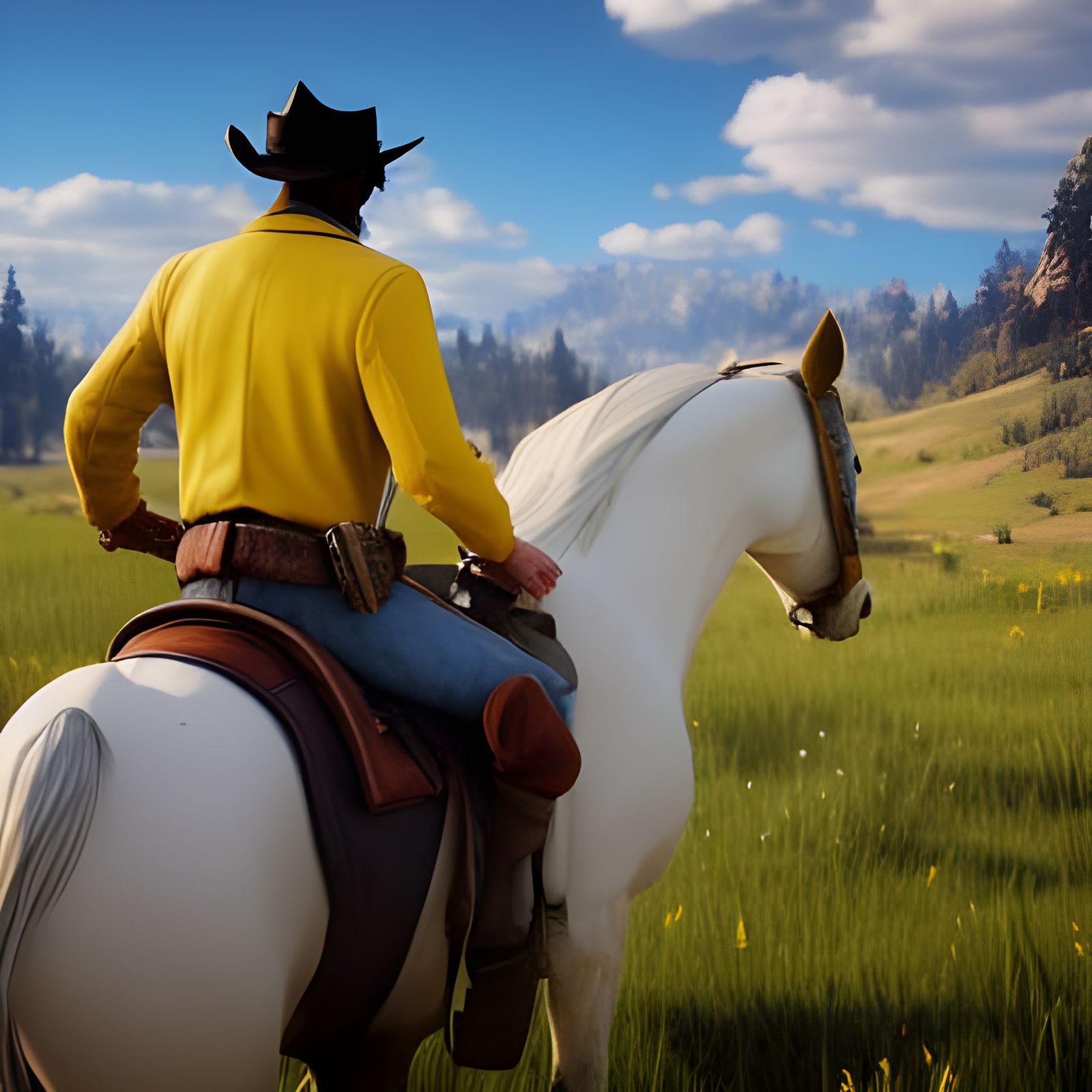Lucky Luke Rides Again: Photorealistic Western Scene