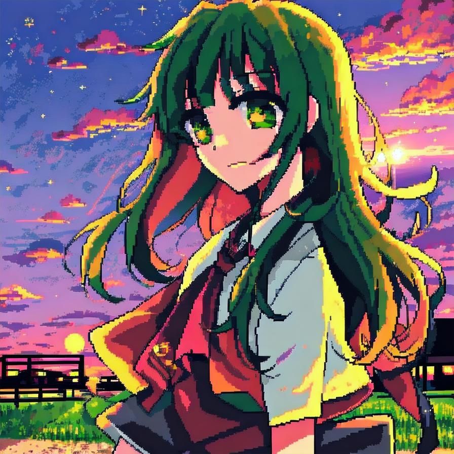 Pixelated Anime Sunset Shimmer